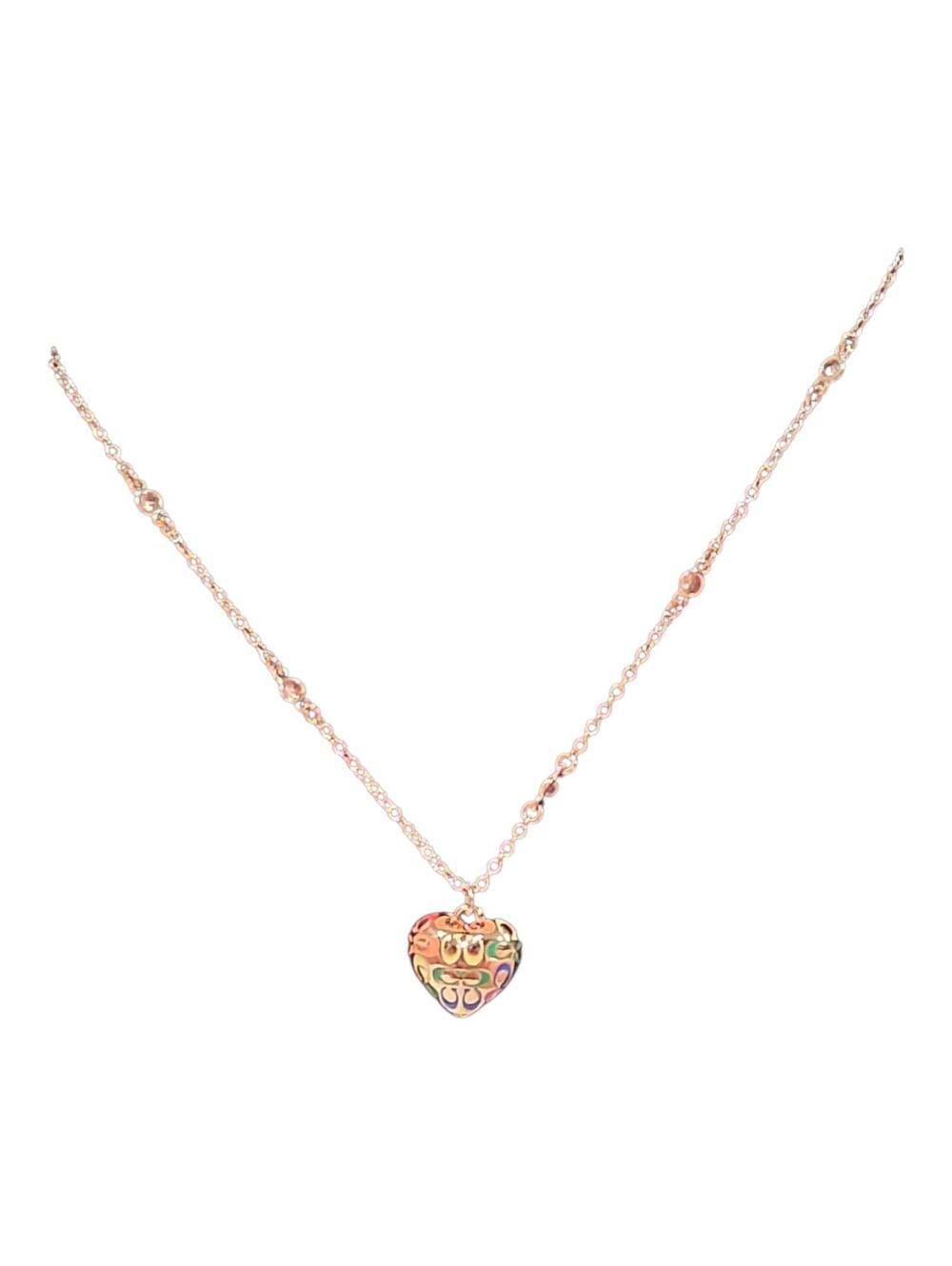 Coach Multicolor Heart Pendant Necklace